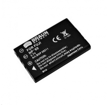 Braun akumulátor FUJI NP-60, Panasonic VBA-10/S301, Olympus LI-20, 1100mAh Braun akumulátor FUJI NP-60, Panasonic VBA-10/S301, Olympus LI-20, 1100mAh