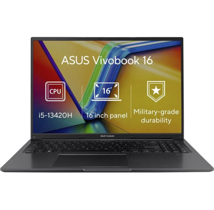 ASUS NTB Vivobook 16 (X1605VA-MB2232W), i5-13420H, 16" 1920 x 1200, 16GB, 512GB SSD, UHD, W11 Home, Black