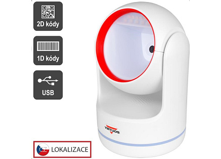 Virtuos CCD 2D čtečka Virtuos HT-861A, stacionární, USB, bílá