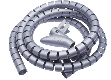 CONNECT IT trubice pro vedení kabelů WINDER, 2,5m x 20mm šedá (organizér kabelů)