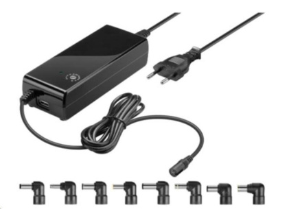 goobay Napájecí zdroj 90W pro notebook 230V, 12-22V max. 4A, USB port
