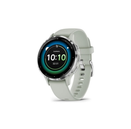 Garmin Venu® 3S, Silver/Sage grey, Silicone band