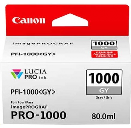 Canon CARTRIDGE PFI-1000GY šedá pro ImagePROGRAF PRO-1000 (1465 str.)