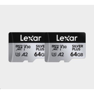 Lexar microSDXC Silver Plus 1066x UHS-I/U3/A2/4K R205/W100 (V30) 64GB - 2pack