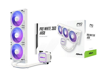 ASROCK Vodní chladič Pro White 360 ARGB, 3x120mm, LGA1851, AM5, bílá ASROCK Vodní chladič Pro White 360 ARGB, 3x120mm, LGA1851, AM5, bílá