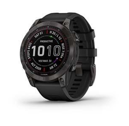 Garmin fenix® 7 Sapphire Solar, Grey DLC Titanium / Black Band, EU