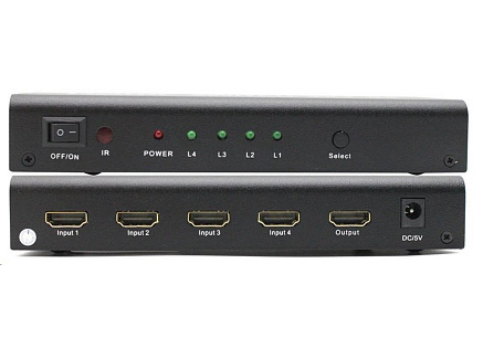 PREMIUMCORD HDMI switch 4:1 s audio výstupy ( stereo, Toslink, coaxial )