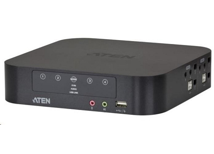 ATEN 4-port mini DisplayPort Dual View KVMP USB, audio, kabely