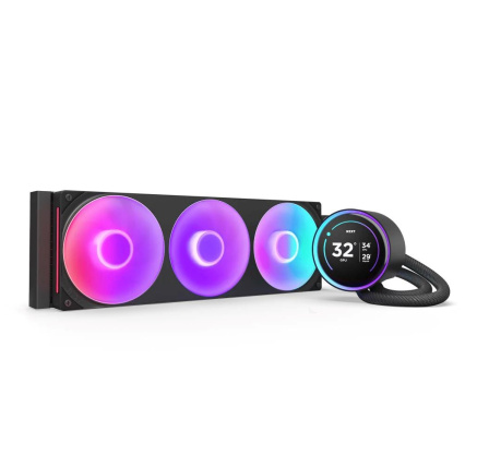 NZXT vodní chladič Kraken 360 ELITE RGB / 3x120mm RGB fan / 4-pin PWM / LCD disp. / 6 let
