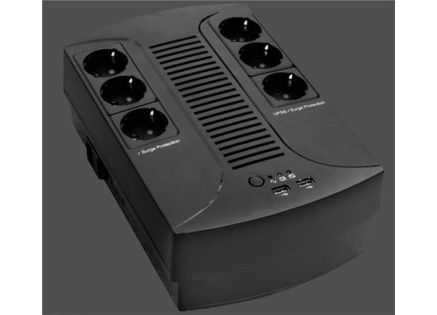 EUROCASE UPS EA200PLUS EVO2 850VA line interactive, 4x CZ zásuvka, RJ11, USB data