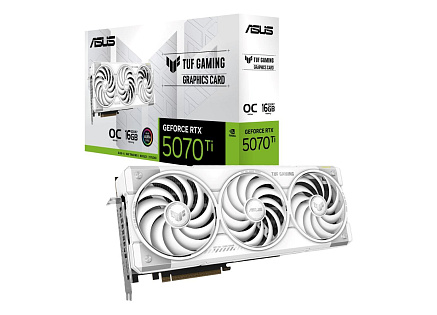 ASUS VGA NVIDIA GeForce RTX 5070 Ti TUF GAMING 16GB OC WHITE, 16GB GDDR7, 3xDP, 2xHDMI