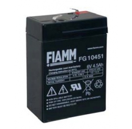Baterie - Fiamm FG10451 (6V/4,5Ah - Faston 187), životnost 5let Baterie - Fiamm FG10451 (6V/4,5Ah - Faston 187), životnost 5let