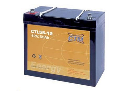 Baterie - CTM CTL 55-12 (12V/55Ah - M6), životnost 10-12let