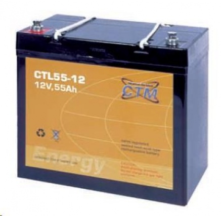 Baterie - CTM CTL 55-12 (12V/55Ah - M6), životnost 10-12let Baterie - CTM CTL 55-12 (12V/55Ah - M6), životnost 10-12let