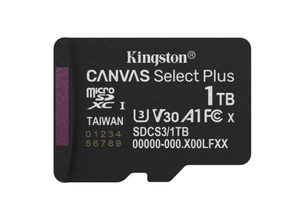Kingston MicroSDXC karta 1TB Canvas Select Plus, U3, V30, A1