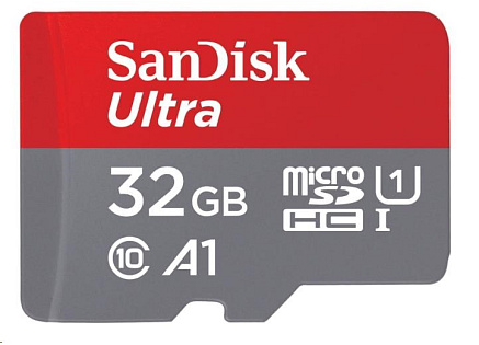 SanDisk MicroSDHC karta 32GB Ultra (120MB/s, A1 Class 10 UHS-I, Android - Tablet Packaging, Memory Zone App) + adaptér SanDisk MicroSDHC karta 32GB Ultra (120MB/s, A1 Class 10 UHS-I, Android - Tablet Packaging, Memory Zone App) + adaptér