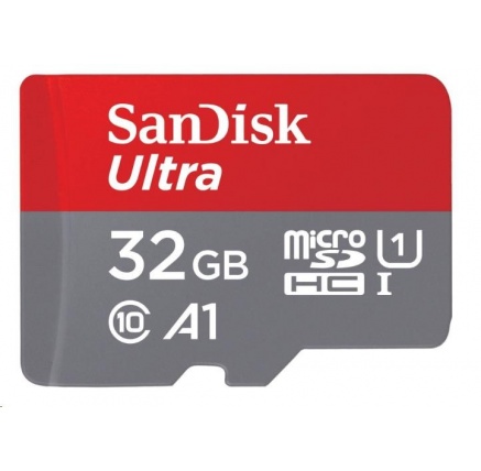 SanDisk MicroSDHC karta 32GB Ultra (120MB/s, A1 Class 10 UHS-I, Android - Tablet Packaging, Memory Zone App) + adaptér SanDisk MicroSDHC karta 32GB Ultra (120MB/s, A1 Class 10 UHS-I, Android - Tablet Packaging, Memory Zone App) + adaptér