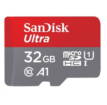 SanDisk MicroSDHC karta 32GB Ultra (120MB/s, A1 Class 10 UHS-I, Android - Tablet Packaging, Memory Zone App) + adaptér