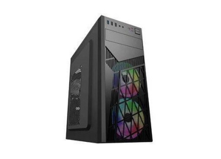 BAZAR - EUROCASE skříň ML N6-560B, ATX, 2x USB-A, 1x USB-C, 2x 120mm ARGB Fan, černá - Rozbaleno (Komplet)