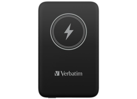 VERBATIM Powerbanka Charge 'n' Go, Magnetická, 10000 mAh, USB-C, Černá