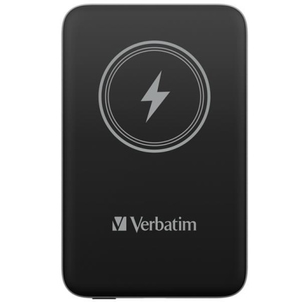 VERBATIM Powerbanka Charge 'n' Go, Magnetická, 10000 mAh, USB-C, Černá