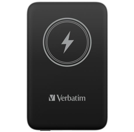 VERBATIM Powerbanka Charge 'n' Go, Magnetická, 10000 mAh, USB-C, Černá