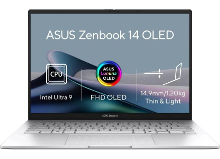 ASUS NTB Zenbook 14 (UX3405CA-OLED233X), Ultra 9-285H, 14" 1920 x 1200, 32GB, 1TB SSD, Intel Arc, W11Pro, Silver