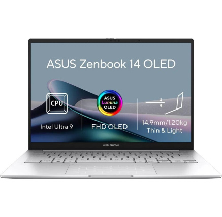 ASUS NTB Zenbook 14 (UX3405CA-OLED233X), Ultra 9-285H, 14" 1920 x 1200, 32GB, 1TB SSD, Intel Arc, W11Pro, Silver