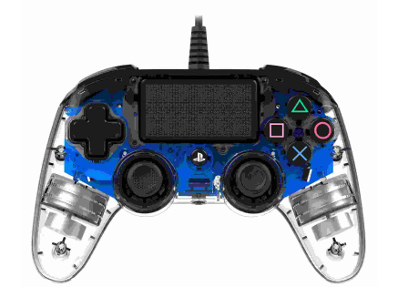 Nacon Wired Compact Controller - ovladač pro PlayStation 4 - průhledný modrý Nacon Wired Compact Controller - ovladač pro PlayStation 4 - průhledný modrý