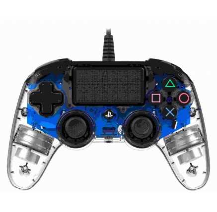 Nacon Wired Compact Controller - ovladač pro PlayStation 4 - průhledný modrý Nacon Wired Compact Controller - ovladač pro PlayStation 4 - průhledný modrý
