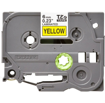 BROTHER TZE611 - kazeta TZ šířky 6mm, laminovaná TZE-611, žlutá/černé písmo BROTHER TZE611 - kazeta TZ šířky 6mm, laminovaná TZE-611, žlutá/černé písmo
