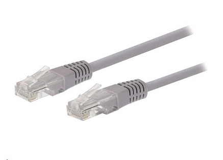 C-TECH kabel patchcord Cat5e, UTP, šedý, 1m C-TECH kabel patchcord Cat5e, UTP, šedý, 1m