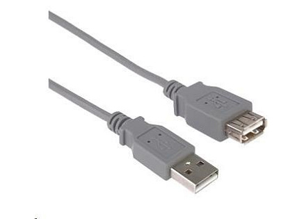 PREMIUMCORD Kabel USB 2.0 A-A 5m, prodlužovací (M/F) šedý