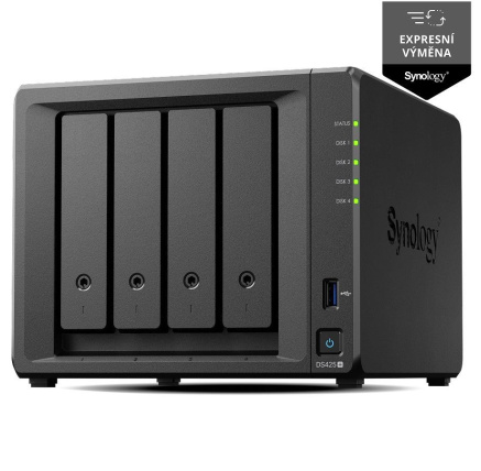 Synology DS425+ DiskStation (4C/CeleronJ4125/2,0-2,7GHz/2GBRAM/4xSATA/2xM.2/2xUSB3.2/1xGbE/1x2,5GbE)