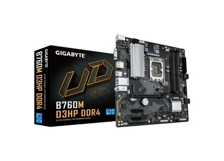 GIGABYTE MB Sc LGA1700 B760M D3HP DDR4, Intel B760, 4xDDR4, 1xDP, 1xHDMI, 1xVGA, mATX