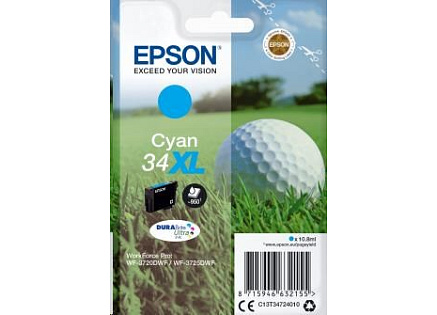 EPSON ink bar Singlepack "Golf" Cyan 34XL DURABrite Ultra Ink 10,8 ml EPSON ink bar Singlepack "Golf" Cyan 34XL DURABrite Ultra Ink 10,8 ml