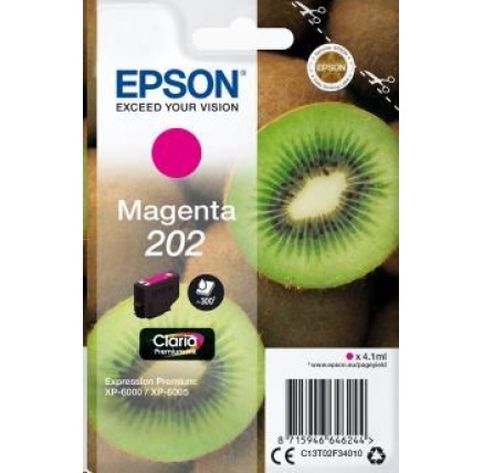 EPSON ink bar Singlepack "Kiwi" Magenta 202 Claria Premium Ink 4,1 ml EPSON ink bar Singlepack "Kiwi" Magenta 202 Claria Premium Ink 4,1 ml