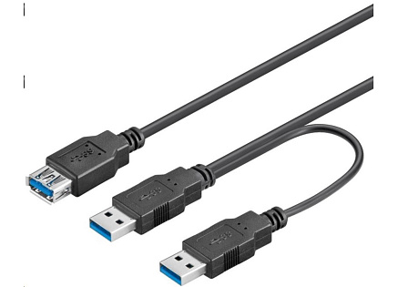 PremiumCord USB 3.0 napájecí Y kabel A/Male + A/Male -- A/Female DUÁLNÍ (extra napájení) PremiumCord USB 3.0 napájecí Y kabel A/Male + A/Male -- A/Female DUÁLNÍ (extra napájení)