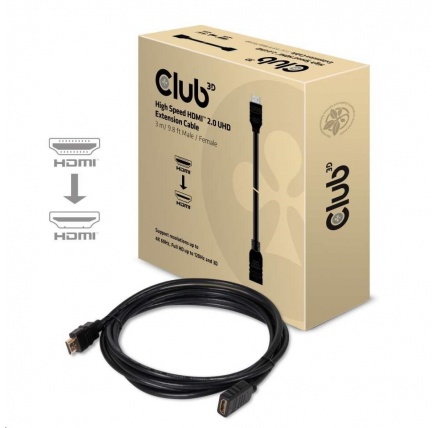 Club3D Kabel prodlužovací HDMI 2.0, 4K60Hz UHD (M/F), 3m