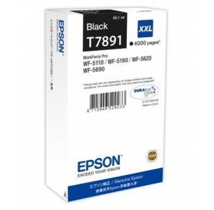 EPSON Ink čer WF-5xxx Series Ink Cartridge "Pisa" XXL Black (65,1 ml)