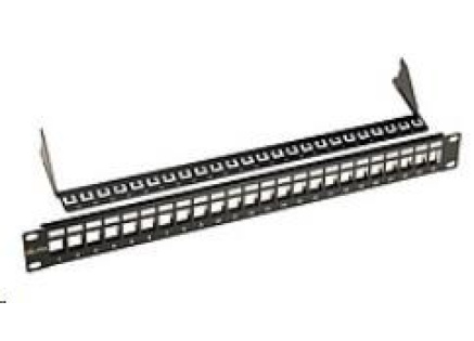 Solarix Univerzální modulární neosazený patch panel 24 portů černý 1U SX24M-0-STP-BK-UNI