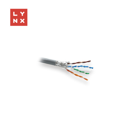 LYNX FTP kabel, Cat6, PVC (Eca), celoměděný, vnitřní, šedý, cívka 305m LYNX FTP kabel, Cat6, PVC (Eca), celoměděný, vnitřní, šedý, cívka 305m
