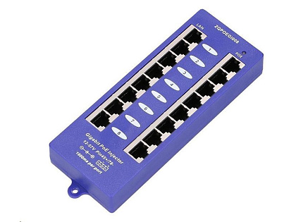 POE injektor pasivní - 8x 1 Gb/s, stíněný, svorkovnice
