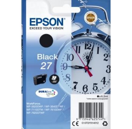 EPSON ink čer Singlepack "Budík" Black 27 DURABrite Ultra Ink EPSON ink čer Singlepack "Budík" Black 27 DURABrite Ultra Ink