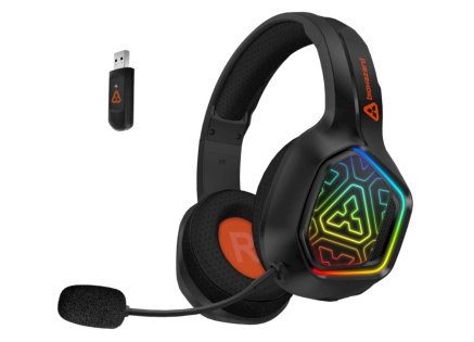 CONNECT IT Herní sluchátka s mikrofonem BIOHAZARD Blast, Bezdrátové RF 2.4GHz a Bluetooth, černá