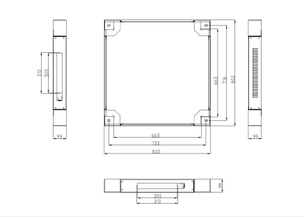 LEXI-Net podstavec s filtrem pro stojanový rozvaděč 800x800, šedý