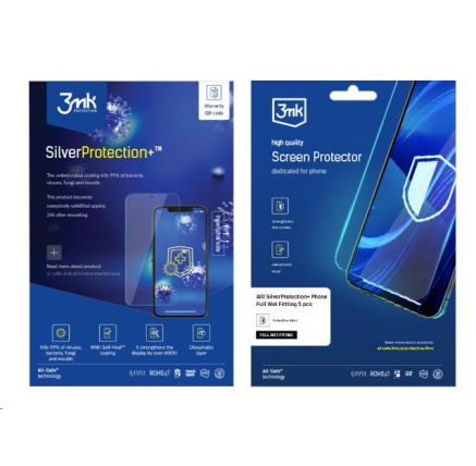 3mk All-Safe - AIO fólie SilverProtection+ Full Wet Fitting Phone, 5ks 3mk All-Safe - AIO fólie SilverProtection+ Full Wet Fitting Phone, 5ks