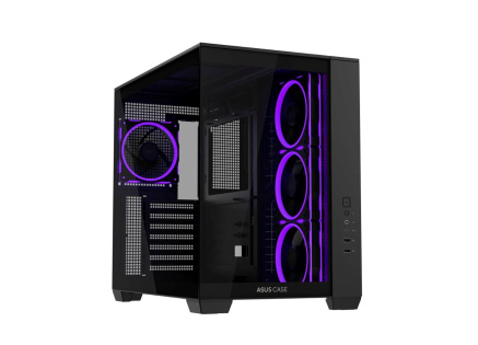 ASUS Case A32 PLUS TG ARGB, ATX, Průhledná bočnice, 4x 120mm ARGB Fan, Černá