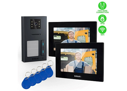 EVOLVEO DoorPhone AP2-2 drátový videotelefon pro dva byty s aplikací, černá EVOLVEO DoorPhone AP2-2 drátový videotelefon pro dva byty s aplikací, černá