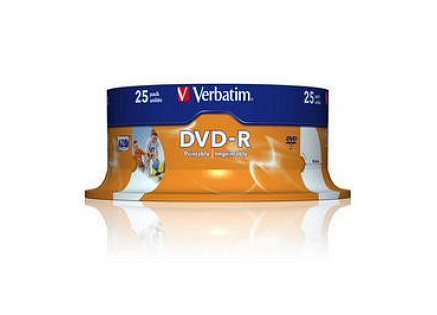 VERBATIM DVD-R(25-Pack)Spindle/Inkjet Printable/16x/4.7GB
